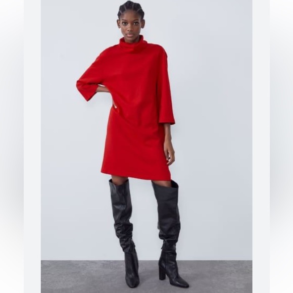 Zara Dresses & Skirts - Zara cowl neck sweater dress size L